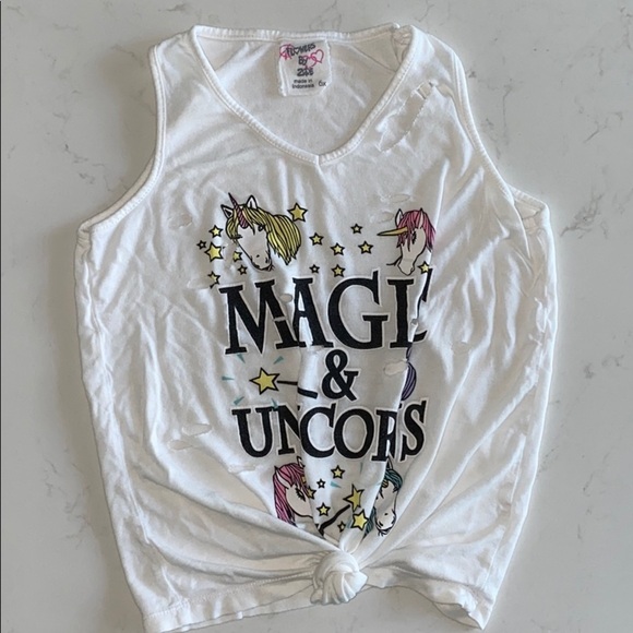 Flowers by Zoe Magic & Unicorns Front Tie Tank - Picture 1 of 3